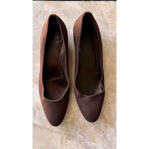 Vintage Ferragamo Chocolate Wedge Heel Pumps Size 37